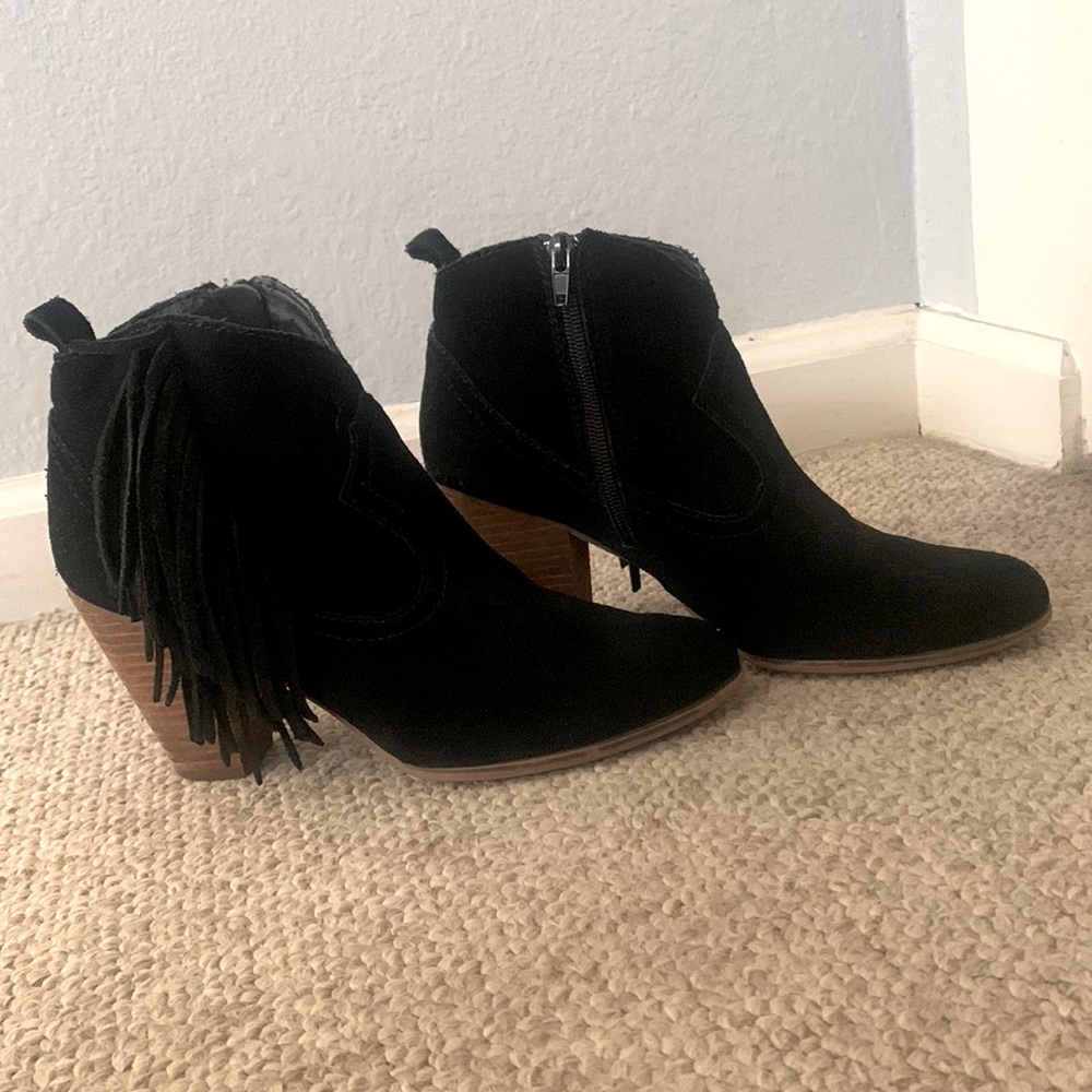 Steve Madden Ohio Suede Zip Up Fringe Boot